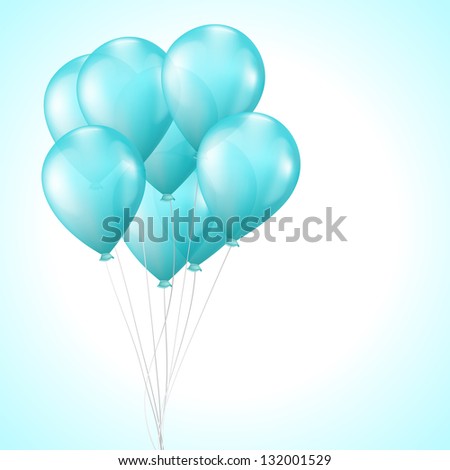 background with bright light blue balloons