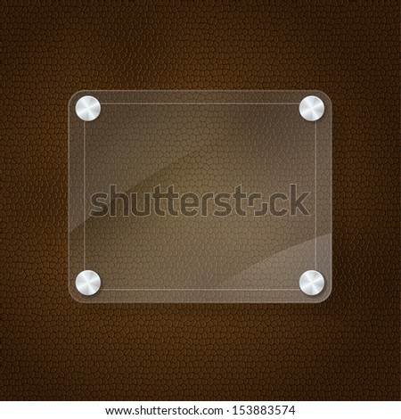 glass frame on leather texture background