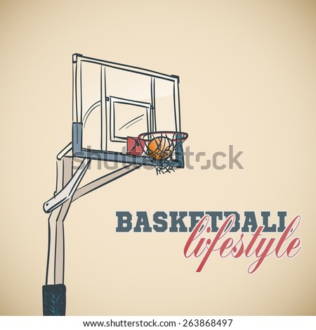 basketball basket background. raster version