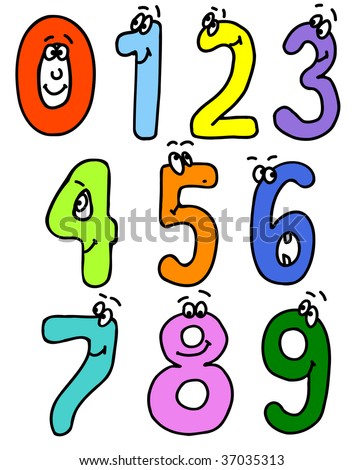stock vector : cartoon numbers. add to abc set. vector