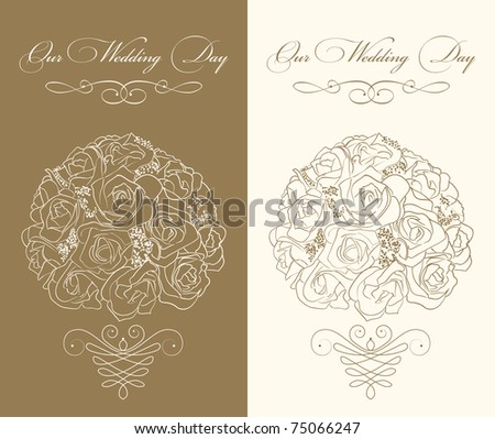 stock vector wedding invitation template with color variation