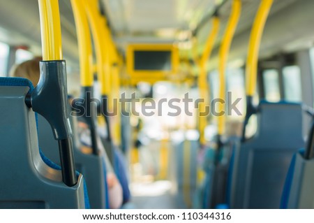 Modern city bus interior