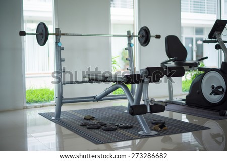 Gym with power dumbell lifting equipment