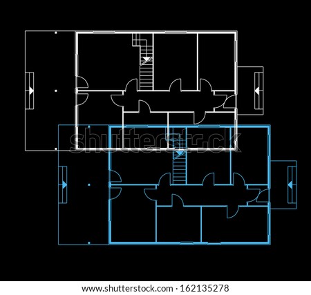 house technical draw blueprint. architectural project