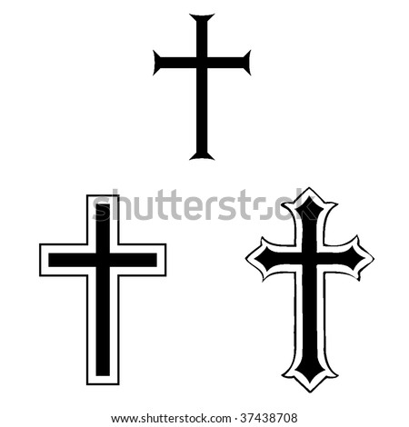 stock vector : black and white crosses