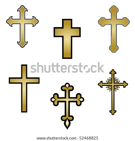 stock vector vector religious cross design collection