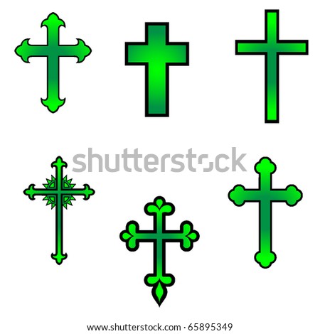 stock vector vector religious cross design collection