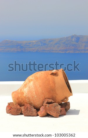 Traditional Greek vase on Santorini island, Greece