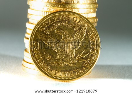 American Dollars Gold coins treasure