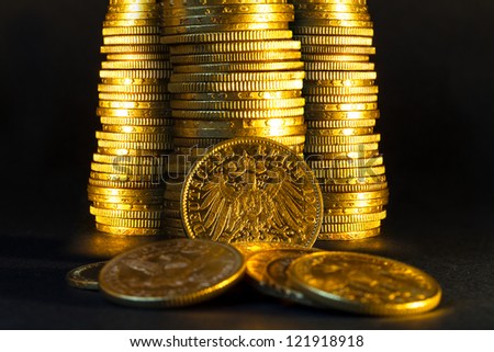 Gold coins treasure