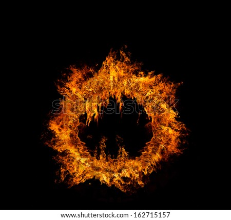 Ring of fire over black background