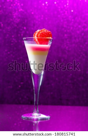 Fresh tropical strawberry cocktail at the club