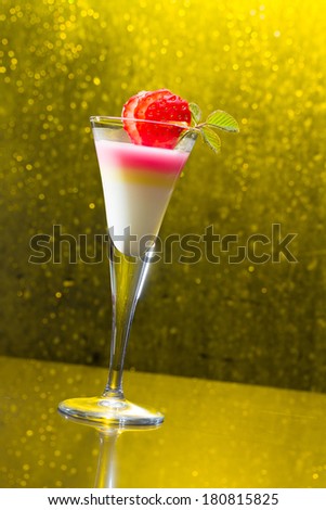 Fresh tropical strawberry cocktail at the club