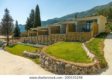 Exterior of a luxurious villa at Greek resort in Greece