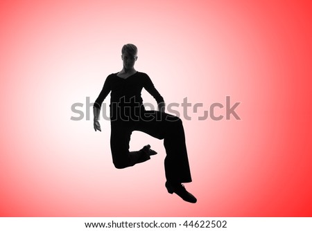 A cool looking male modern dancer silhouette