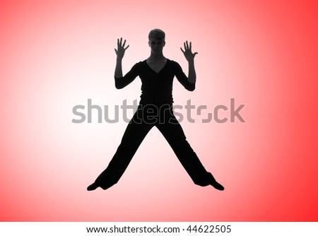A cool looking male modern dancer silhouette