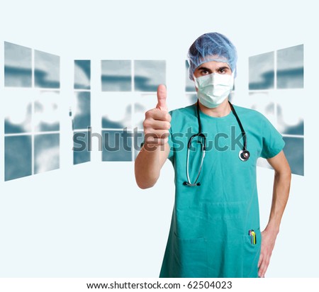 medical doctor Over xray board background