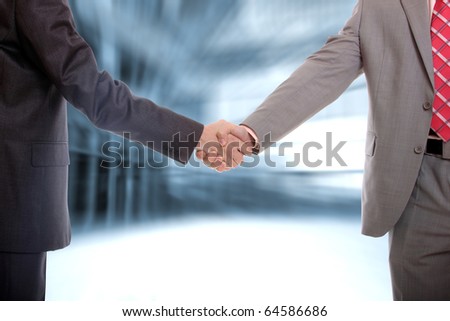 two business men handshake in office - Agreed on the deal