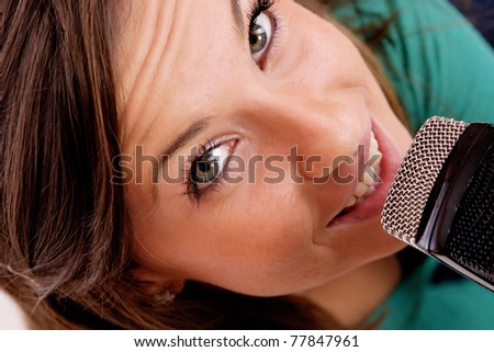 Trendy Singer (Girl Singing In Retro Mic)