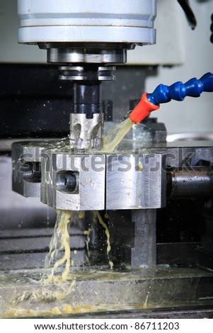 Operation of shaping metal piece machine with metal-working coolant