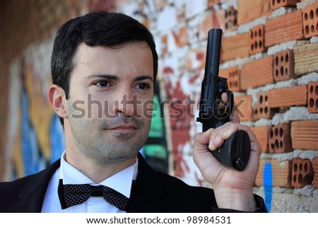 Special-service agent or body guard with 357 gun