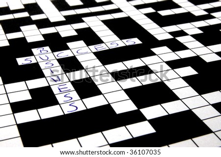 a shot of a crossword puzzle with words on it
