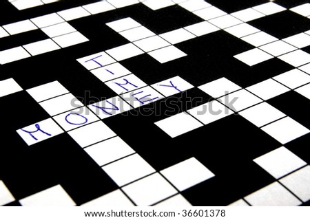 a shot of a crossword puzzle with words on it