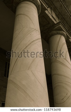 Pillars Symbolizing Law, Education and Government
