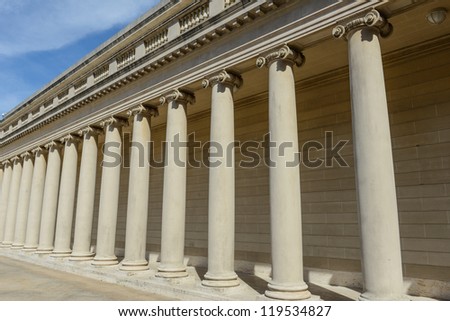 Stone Foundation Pillars in a Row