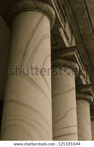 Pillars Symbolizing Law, Education and Government
