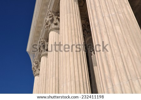 Pillars of Law and Justice located at the Supreme Court of the United States of America