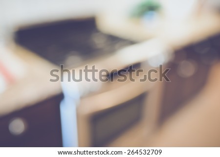 Blurred Kitchen with Retro Instagram Style Filter