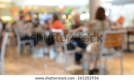 Blurred Focus Food Court at Mall