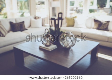 Blurred Modern Living Room with Retro Instagram Style Filter