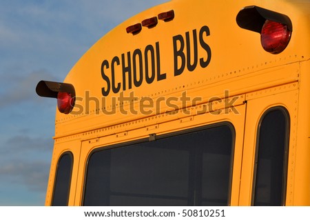 Back of Black and Yellow School Bus