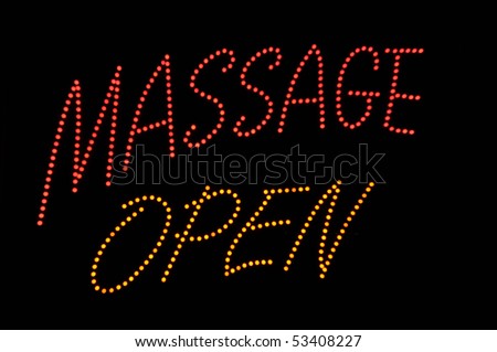 Massage Open Neon Red and Yellow Sign