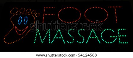 Foot Massage Neon Light Sign Background