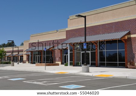 Strip Mall Shopping Center Parking Lot
