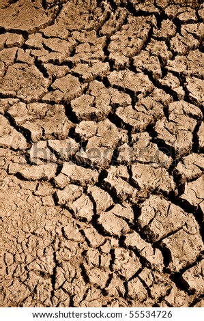 Cracked Mud with Drought in Region that has no water