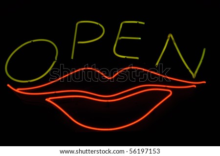 Lips Neon Open Light Sign