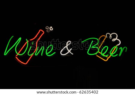 Wine and Beer Neon Sign