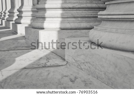 Pillars of Law and Justice located at the Supreme Court of the United States of America