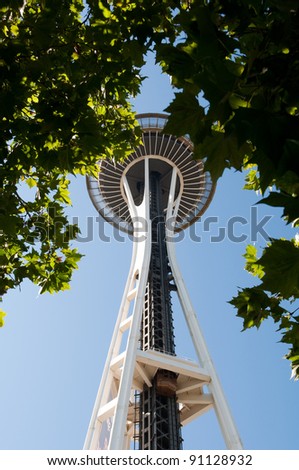 SEATTLE - AUGUST 20 : Seattle Space Needle on August 20, 2011 in Seattle. The Space Needle was built for the 1962 World\'s Fair.