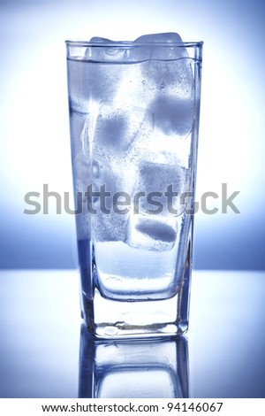 Water with ice cubes