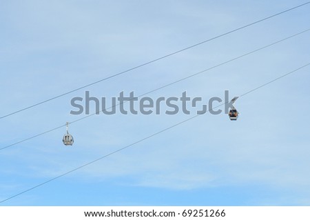 Winter Holiday Gondola Ski Lift Hight In The Sky