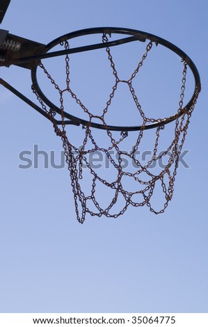 Basket ball hop made out of metal chains