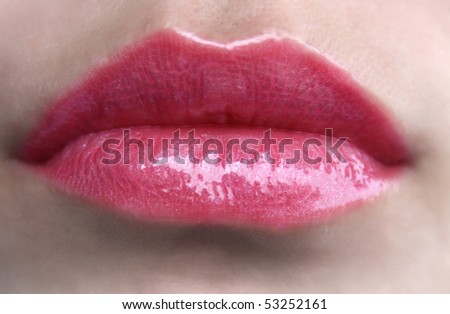 pink lipstick lips. lips with pink lipstick