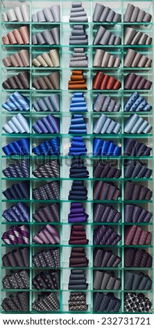 showcase a collection of neckties