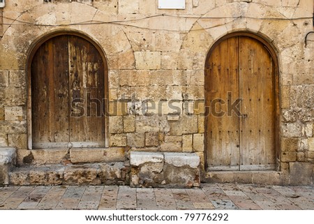 two old wooden doors