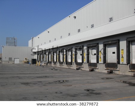 Dock doors of a warehouse